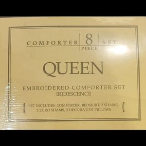 queen sized 8-piece embroidered comforter set
